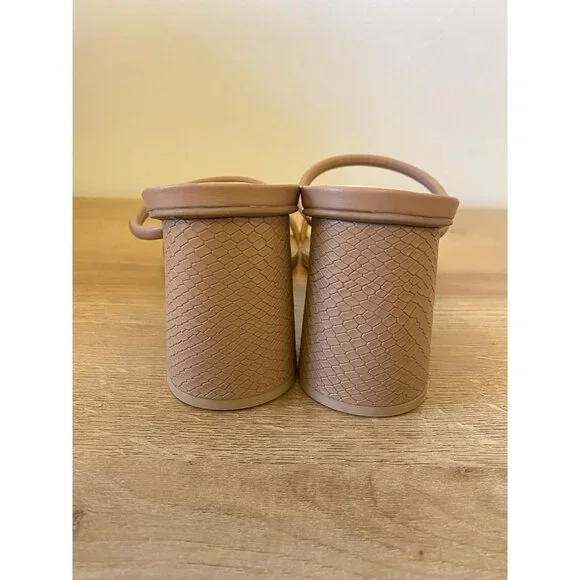 Dolce Vita Nude Strappy Block Heel Sandals Size 10 - Picture 3 of 5